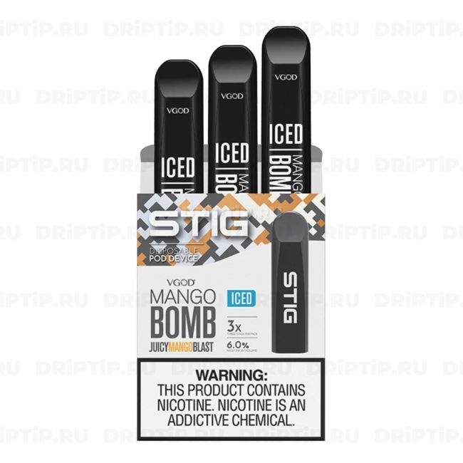 Одноразовая Pod-стистема Iced Mango Bomb - Stig Pod Одноразовая Pod-стистема Iced Mango Bomb - Stig Pod