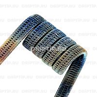 Triple Staggered Fused Clapton 3*0.38К +0.12 NiCr, 3 мм, 5 витков, 0.13-0.14 ом Плата