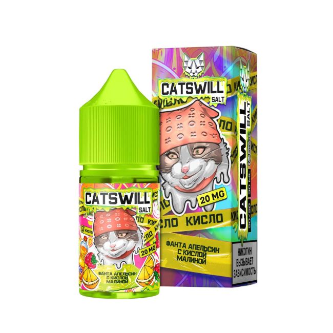 Жидкость Catswill Sour Salt - Фанта Апельсин с Кислой Малиной 